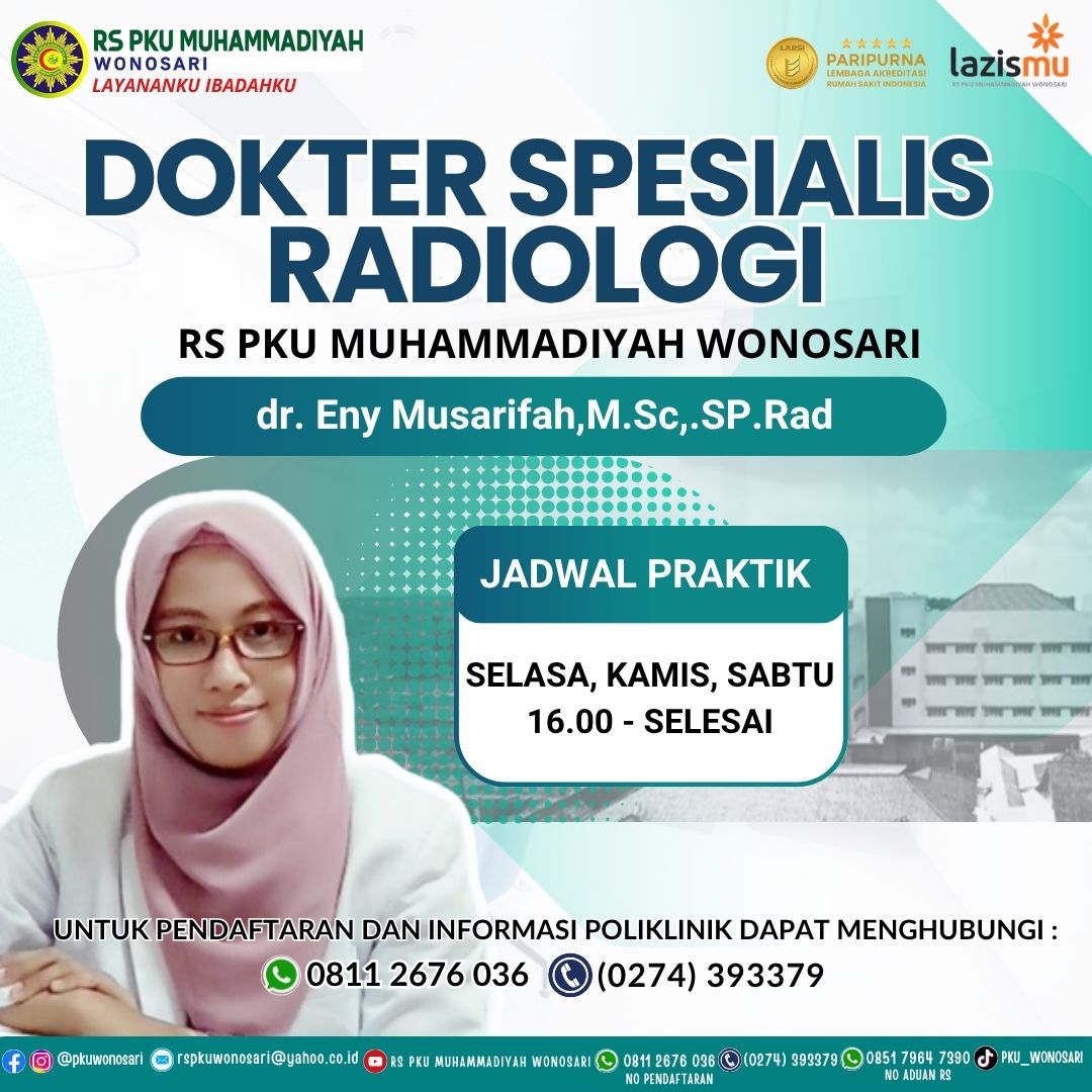 Jadwal dr. Eny Musyarifah, M.Sc., Sp.Rad - Spesialis Radiologi RS PKU Wonosari