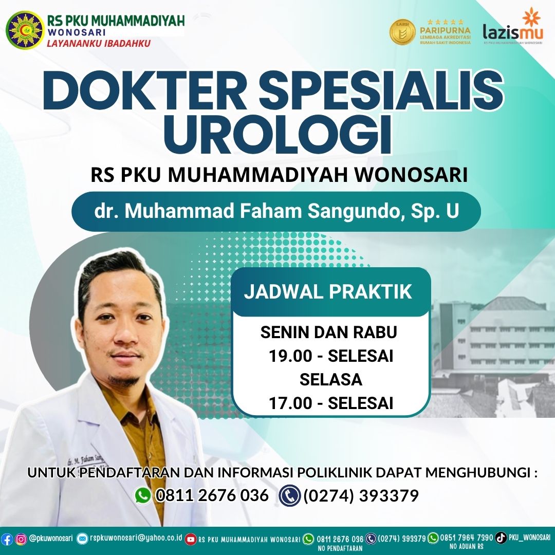 Jadwal dr. Muhammad Faham Sangundo, Sp.U - Spesialis Urologi RS PKU Wonosari